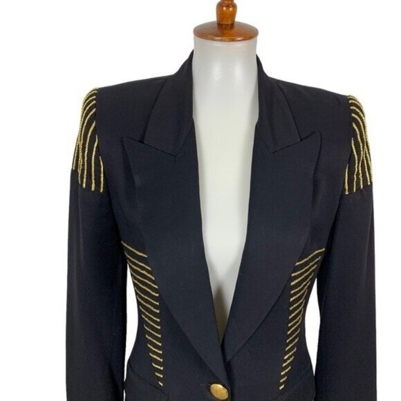 J Harris Navy Blazer XS Womens One Button Career Office Classic - Picture 2 of 8